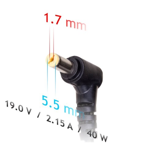 Zasilacz sieciowy Akyga AK-ND-47 do notebooka Acer, DELL, Packard Bell (19 V; 2,15 A; 40W; 5.5 mm x 1.7 mm) Akyga Zasilacz sieciowy Akyga AK-ND-47 do notebooka Acer, DELL, Packard Bell (19 V; 2,15 A; 40W; 5.5 mm x 1.7 mm) Akyga