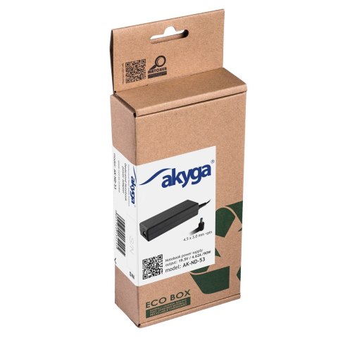 Zasilacz sieciowy Akyga AK-ND-53 do notebooka DELL (19,5 V; 4,62 A; 90W; 4.5 mm x 3 mm) Akyga Zasilacz sieciowy Akyga AK-ND-53 do notebooka DELL (19,5 V; 4,62 A; 90W; 4.5 mm x 3 mm) Akyga