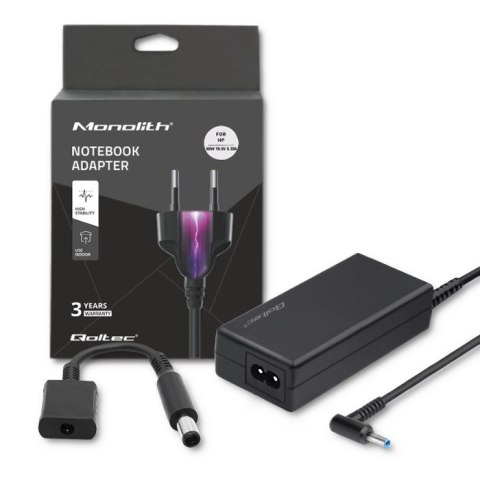 Zasilacz sieciowy Qoltec 51728 do notebooka HP (19 V; 3,33 A; 65W; 4.5 mm x 3 mm) Qoltec Zasilacz sieciowy Qoltec 51728 do notebooka HP (19 V; 3,33 A; 65W; 4.5 mm x 3 mm) Qoltec