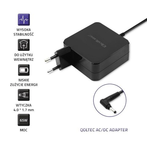 Zasilacz sieciowy Qoltec 51751 do notebooka Huawei (19 V; 3,42 A; 65W; 4 mm x 1.7 mm) Qoltec Zasilacz sieciowy Qoltec 51751 do notebooka Huawei (19 V; 3,42 A; 65W; 4 mm x 1.7 mm) Qoltec