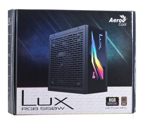 Zasilacz Aerocool LUX AEROPGSLUXRGB-550 (550 W; 120 mm) Aerocool Zasilacz Aerocool LUX AEROPGSLUXRGB-550 (550 W; 120 mm) Aerocool