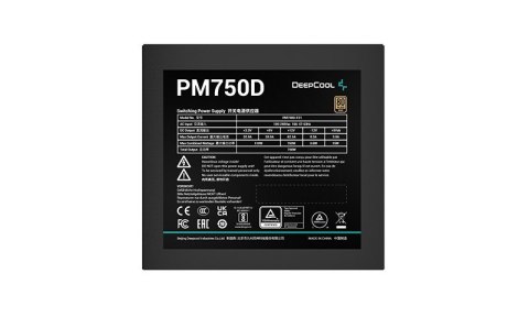 Zasilacz DeepCool PM750D 750W 80 Plus Gold DEEPCOOL Zasilacz DeepCool PM750D 750W 80 Plus Gold DEEPCOOL