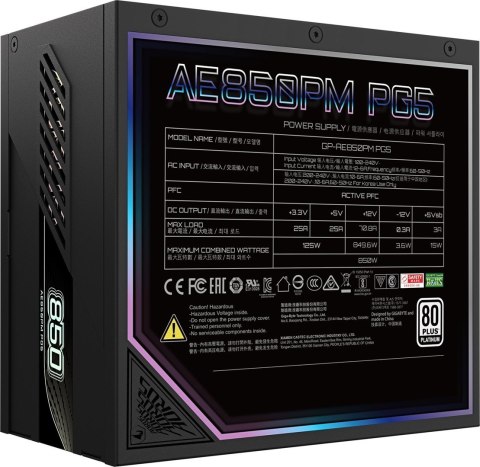 Zasilacz Gigabyte Aorus Elite Platinum ATX 3.1 850W Gigabyte Zasilacz Gigabyte Aorus Elite Platinum ATX 3.1 850W Gigabyte