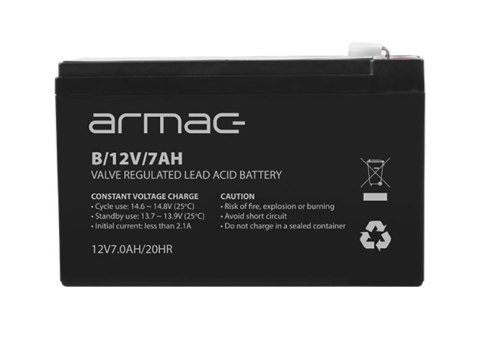 AKUMULATOR DO UPS 12V/7AH UNIWERS. ARMAC B/12V/7AH Armac AKUMULATOR DO UPS 12V/7AH UNIWERS. ARMAC B/12V/7AH Armac