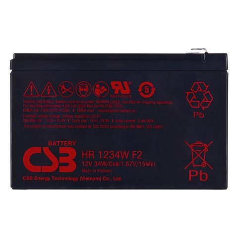 Akumulator HR1234WF2 CSB 9Ah 12V Hitachi CSB Akumulator HR1234WF2 CSB 9Ah 12V Hitachi CSB