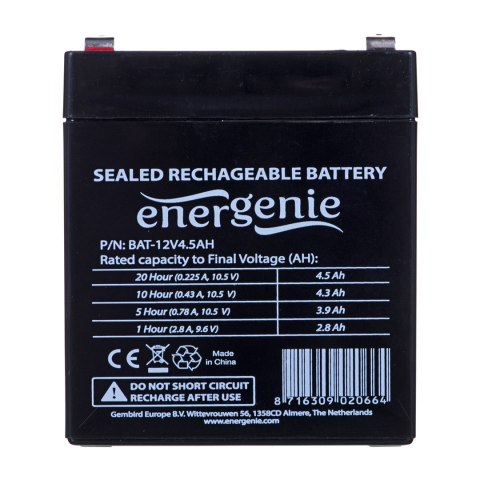Akumulator uniwersalny GEMBIRD BAT-12V4.5AH GEMBIRD Akumulator uniwersalny GEMBIRD BAT-12V4.5AH GEMBIRD