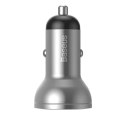 BASEUS ŁADOWARKA SAMOCHODOWA CCBX-0S Z WYŚWIETLACZEM, 2X USB, 4,8A, 24W SREBRNA Baseus