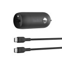BELKIN ŁADOWARKA SAMOCHODOWA 30W USB-C, PD,PPS, CZARNA + KABEL USB-C Belkin