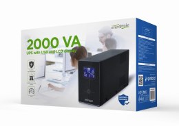 ENERGENIE ZASILACZ AWARYJNY UPS AVR 2000VA LCD, 3X C13, 2X SCHUKO, USB, RJ45 ENERGENIE