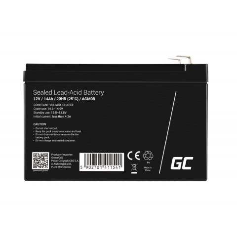 GREEN CELL AKUMULATOR ŻELOWY AGM08 12V 14AH Green Cell GREEN CELL AKUMULATOR ŻELOWY AGM08 12V 14AH Green Cell