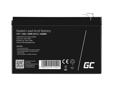 GREEN CELL AKUMULATOR ŻELOWY AGM08 12V 14AH Green Cell GREEN CELL AKUMULATOR ŻELOWY AGM08 12V 14AH Green Cell