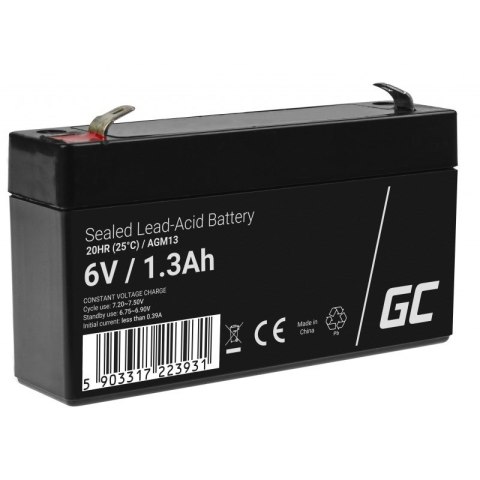 GREEN CELL AKUMULATOR ŻELOWY AGM13 6V 1.3AH Green Cell GREEN CELL AKUMULATOR ŻELOWY AGM13 6V 1.3AH Green Cell