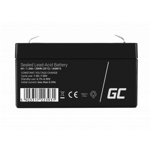 GREEN CELL AKUMULATOR ŻELOWY AGM13 6V 1.3AH Green Cell GREEN CELL AKUMULATOR ŻELOWY AGM13 6V 1.3AH Green Cell