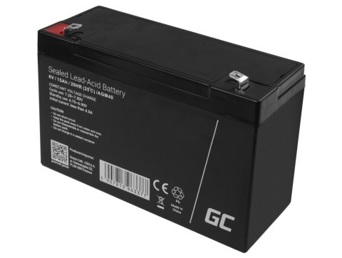 GREEN CELL AKUMULATOR ŻELOWY AGM40 6V 15AH Green Cell GREEN CELL AKUMULATOR ŻELOWY AGM40 6V 15AH Green Cell
