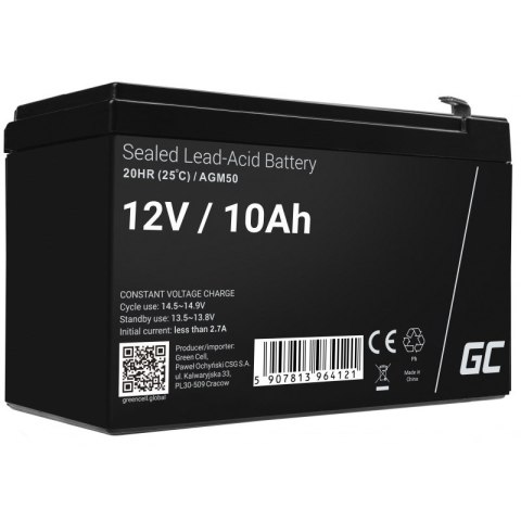 GREEN CELL AKUMULATOR ŻELOWY/AGM AGM50 12V 10AH Green Cell GREEN CELL AKUMULATOR ŻELOWY/AGM AGM50 12V 10AH Green Cell