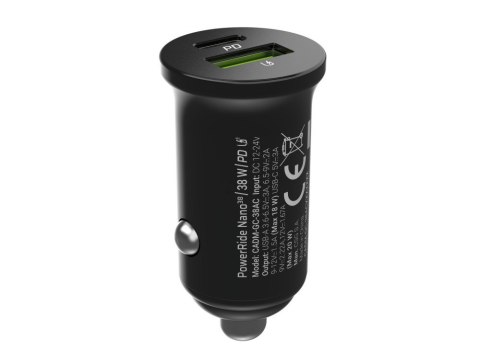 GREEN CELL ŁADOWARKA SAMOCHODOWA GC POWERRIDE NANO38 38W 6A 1X USB-C 1X USB-A Green Cell GREEN CELL ŁADOWARKA SAMOCHODOWA GC POWERRIDE NANO38 38W 6A 1X USB-C 1X USB-A Green Cell