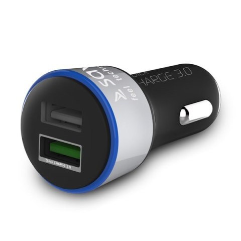 Ładowarka samochodowa do smartfona SAVIO Quick Charge 3.0 SA-06/B (2400 mA, 3000 mA; USB) SAVIO Ładowarka samochodowa do smartfona SAVIO Quick Charge 3.0 SA-06/B (2400 mA, 3000 mA; USB) SAVIO