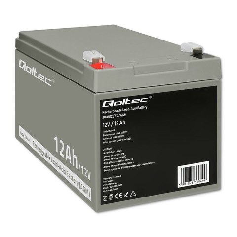 QOLTEC AKUMULATOR AGM | 12V | 12AH Qoltec QOLTEC AKUMULATOR AGM | 12V | 12AH Qoltec