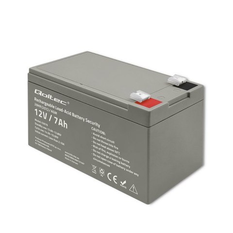 QOLTEC AKUMULATOR AGM 12V | 7AH | MAX. 105A | SECURITY Qoltec QOLTEC AKUMULATOR AGM 12V | 7AH | MAX. 105A | SECURITY Qoltec