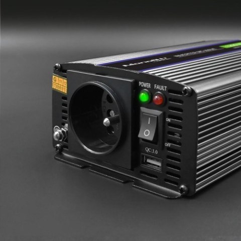 QOLTEC PRZETWORNICA NAPIĘCIA MONOLITH 1200 MS WAVE | 12V NA 230V | 600/1200W | USB Qoltec QOLTEC PRZETWORNICA NAPIĘCIA MONOLITH 1200 MS WAVE | 12V NA 230V | 600/1200W | USB Qoltec