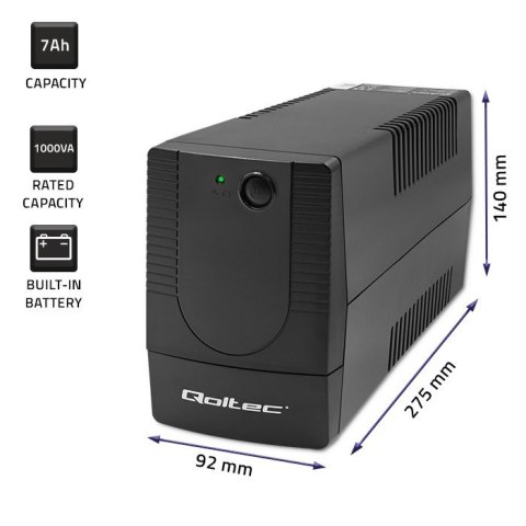 QOLTEC ZASILACZ AWARYJNY UPS LINE INTERACTIVE | MONOLITH | 1000VA | 600W Qoltec QOLTEC ZASILACZ AWARYJNY UPS LINE INTERACTIVE | MONOLITH | 1000VA | 600W Qoltec
