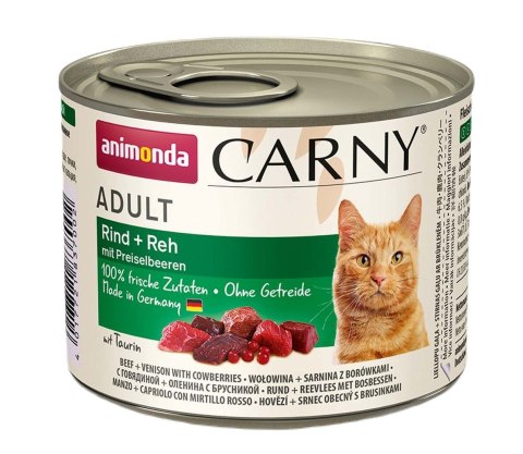 ANIMONDA Carny Adult wołowina, sarnina z borówkami - mokra karma dla kota - 200 g Animonda