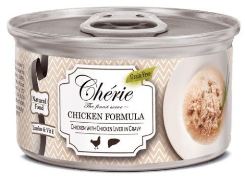 Cherie Karma w puszce dla kota SZARPANY KURCZAK Z KAWALKAMI WĄTROBKI W SOSIE, 80g Cherie Cherie Karma w puszce dla kota SZARPANY KURCZAK Z KAWALKAMI WĄTROBKI W SOSIE, 80g Cherie