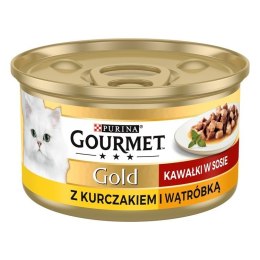 GOURMET GOLD Kurczak i wątróbka w sosie 85g PURINA NESTLE