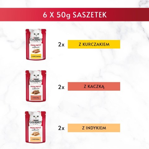 GOURMET Mon Petit Mix Drobiowy - mokra karma dla kota - 6x50 g PURINA NESTLE GOURMET Mon Petit Mix Drobiowy - mokra karma dla kota - 6x50 g PURINA NESTLE