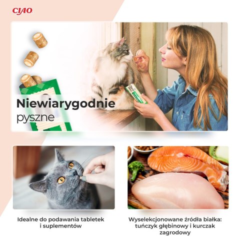 INABA Churu Bites Wrapy z kurczakiem - przysmak dla kota - 3x10 g INABA INABA Churu Bites Wrapy z kurczakiem - przysmak dla kota - 3x10 g INABA