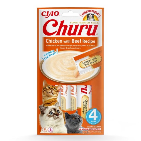 INABA Churu Kurczak z wołowiną - przysmak dla kota - 4x14 g INABA INABA Churu Kurczak z wołowiną - przysmak dla kota - 4x14 g INABA