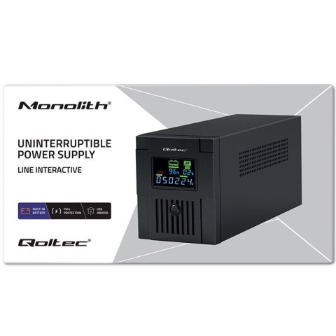 QOLTEC ZASILACZ AWARYJNY UPS LINE INTERACTIVE | MONOLITH | 1500VA | 900W | LCD | USB Qoltec QOLTEC ZASILACZ AWARYJNY UPS LINE INTERACTIVE | MONOLITH | 1500VA | 900W | LCD | USB Qoltec