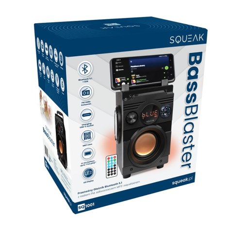 SQUEAK GŁOŚNIK BASSBLASTER BLUETOOTH 5.1, RADIO FM, ODTWARZACZ MP3 SQ1001 SQUEAK SQUEAK GŁOŚNIK BASSBLASTER BLUETOOTH 5.1, RADIO FM, ODTWARZACZ MP3 SQ1001 SQUEAK