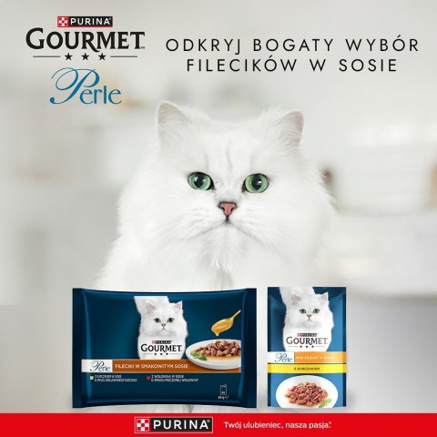 GOURMET Perle Gravy Delight Fileciki w smakowitym sosie - wołowina i kurczak - 4x85g PURINA NESTLE GOURMET Perle Gravy Delight Fileciki w smakowitym sosie - wołowina i kurczak - 4x85g PURINA NESTLE