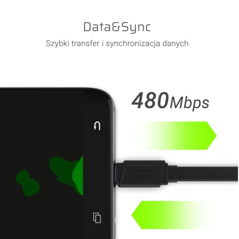 GREEN CELL KABEL USB - USB-C 25CM QUICK CHARGE 3.0 Green Cell GREEN CELL KABEL USB - USB-C 25CM QUICK CHARGE 3.0 Green Cell