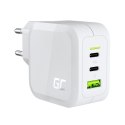 GREEN CELL ŁADOWARKA MULTI USB GAN GC POWERGAN 65W PD 3.0 QC 3.0 2XUSB-C 1XUSB-A BIAŁA Green Cell