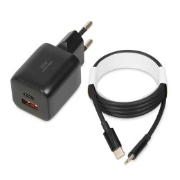 IBOX ŁADOWARKA UNIWERSALNA C-42 GAN PD33W USB A+C BLACK IBOX