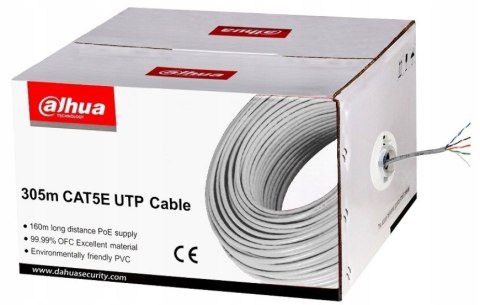 Kabel sieciowy DAHUA drut, 100% miedź PFM920I-5EUN (UTP; 305m; kat. 5e;) DAHUA Kabel sieciowy DAHUA drut, 100% miedź PFM920I-5EUN (UTP; 305m; kat. 5e;) DAHUA