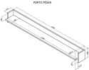 Półka PORTO 150x18x16,5 dąb/czarny Cama MEBLE
