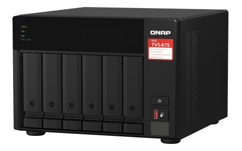 Qnap TVS-675-8G, Tower, 6 x 2.5"/3.5" SATA, Zhaoxin Kaixian KX-U6580 8C/8T, 8GB (1x 8GB) DDR4 SODIMM , 2 x 2.5GbE, Single PSU, 2 QNAP Qnap TVS-675-8G, Tower, 6 x 2.5"/3.5" SATA, Zhaoxin Kaixian KX-U6580 8C/8T, 8GB (1x 8GB) DDR4 SODIMM , 2 x 2.5GbE, Single PSU, 2 QNAP