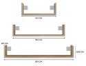 Zestaw 3 x półka wisząca MOBI 3P 80x20xH14 sonoma TOP E SHOP