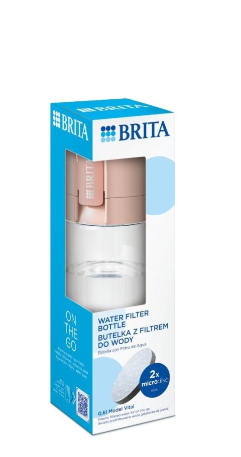Butelka filtrująca Brita Vital pastelowa brzoskwinia 2 dyski BRITA Butelka filtrująca Brita Vital pastelowa brzoskwinia 2 dyski BRITA
