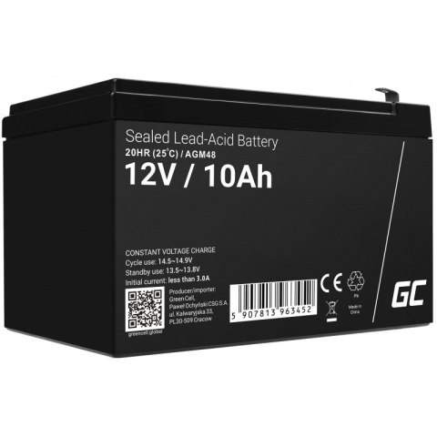 GREEN CELL AKUMULATOR ŻELOWY AGM48 12V 10AH Green Cell GREEN CELL AKUMULATOR ŻELOWY AGM48 12V 10AH Green Cell