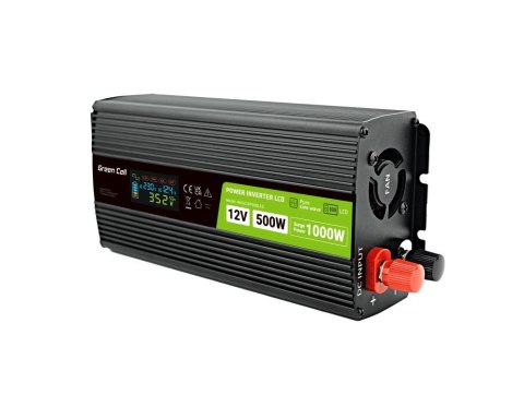 GREEN CELL PRZETWORNICA LCD 12V/230V 500W/1000W CZYSTY SINUS INVGC12P500LCD Green Cell GREEN CELL PRZETWORNICA LCD 12V/230V 500W/1000W CZYSTY SINUS INVGC12P500LCD Green Cell