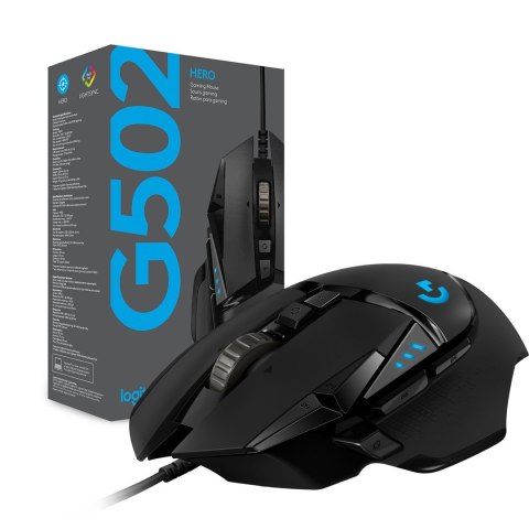 Mysz Logitech G502 Hero 910-005470 (optyczna; 16000 DPI; kolor czarny) Logitech Mysz Logitech G502 Hero 910-005470 (optyczna; 16000 DPI; kolor czarny) Logitech