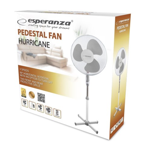 Wentylator stojący Esperanza HURRICANE EHF001WE (kolor biały) Esperanza Wentylator stojący Esperanza HURRICANE EHF001WE (kolor biały) Esperanza