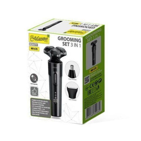 Zestaw do golenia 3w1 USB MAESTRO MR-678 Maestro Zestaw do golenia 3w1 USB MAESTRO MR-678 Maestro