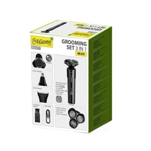 Zestaw do golenia 3w1 USB MAESTRO MR-678 Maestro Zestaw do golenia 3w1 USB MAESTRO MR-678 Maestro
