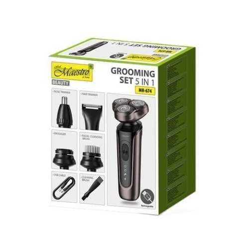 Zestaw do golenia 5w1 USB MAESTRO MR-674 Maestro Zestaw do golenia 5w1 USB MAESTRO MR-674 Maestro