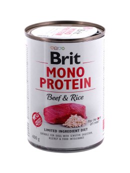 BRIT Mono Protein Beef&Rice - mokra karma z wołowiną i ryżem dla psów dorosłych - 400 g Brit